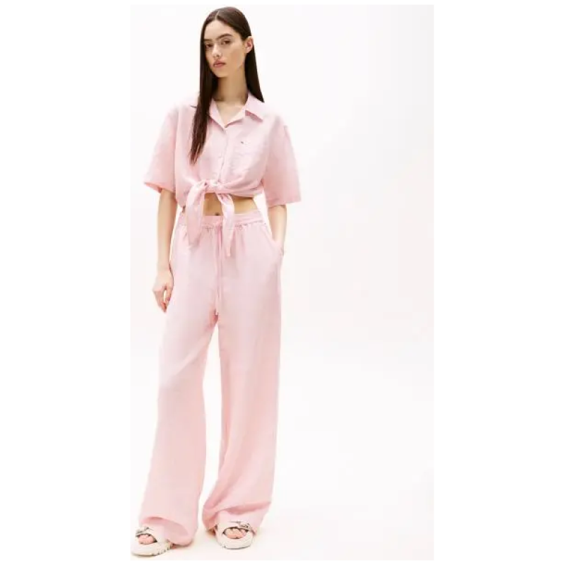TOMMY JEANS Wide-Length Linen Pants